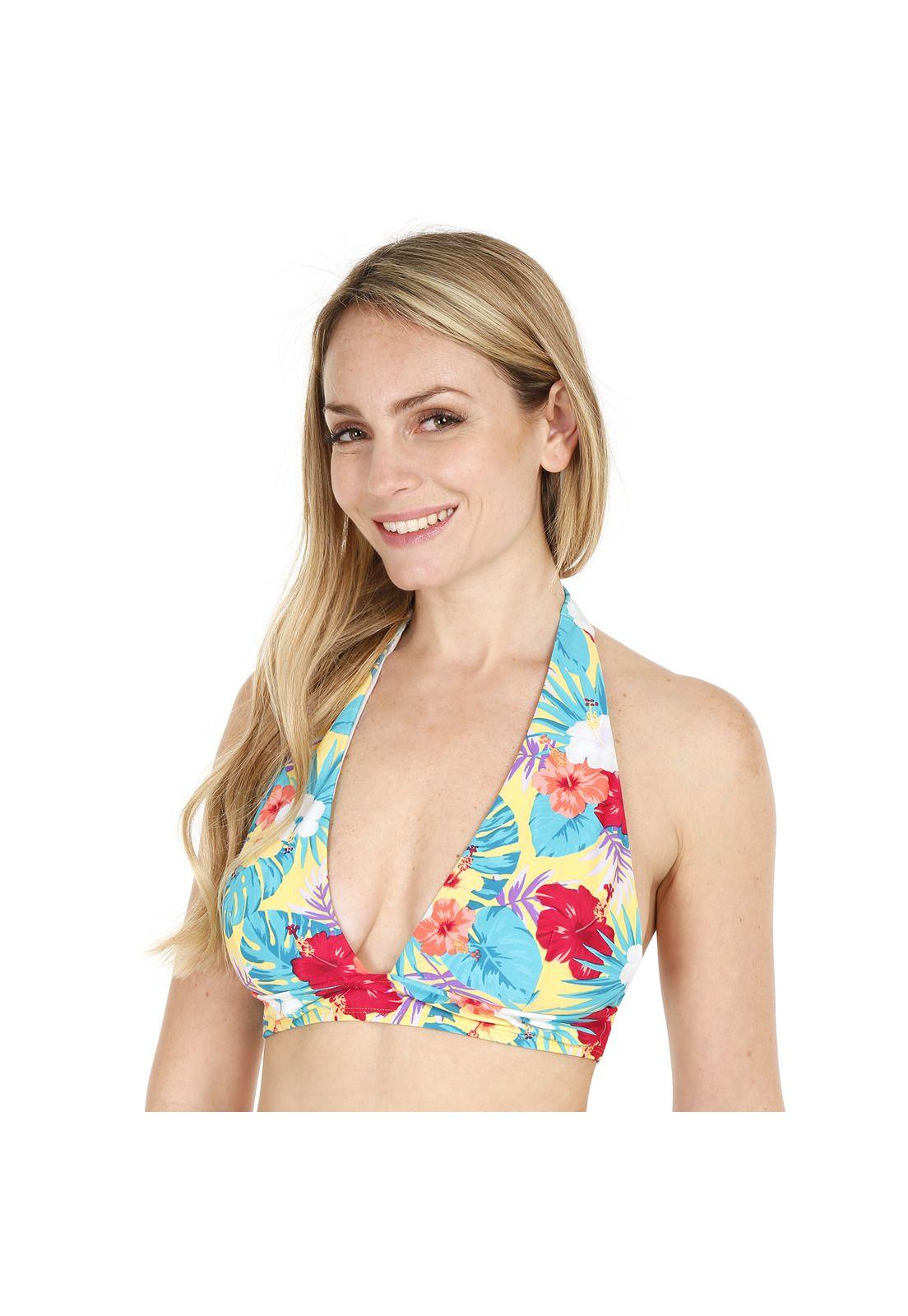 Traje de Baño Top Halter Mujer H2O Wear Amarillo-0