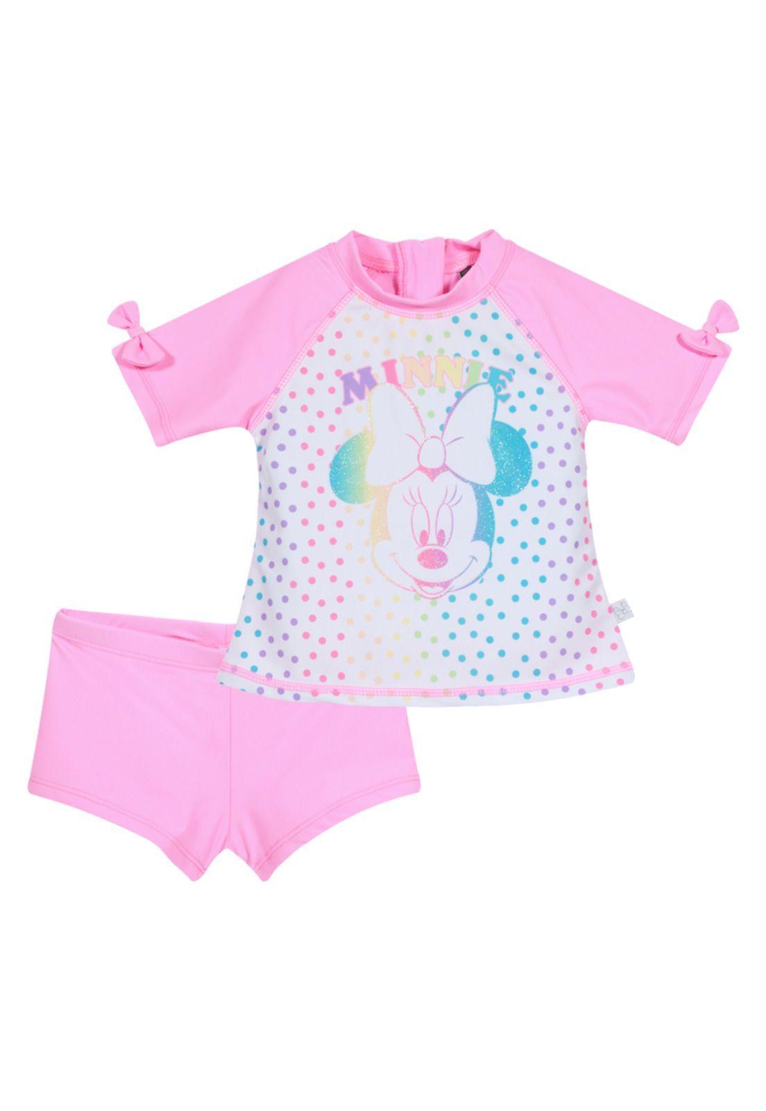 Traje de Baño  Set UV 50 para Bebe Niña Disney Rosado-0