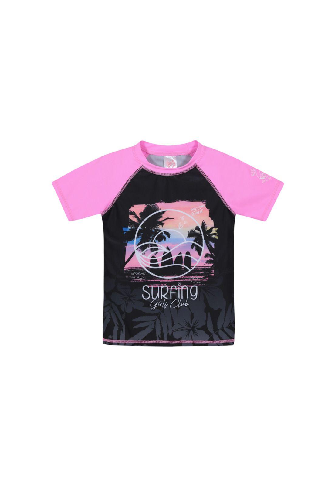 Traje de Baño Niña Polera UV50 M/Corta H2O Wear Fucsia-1