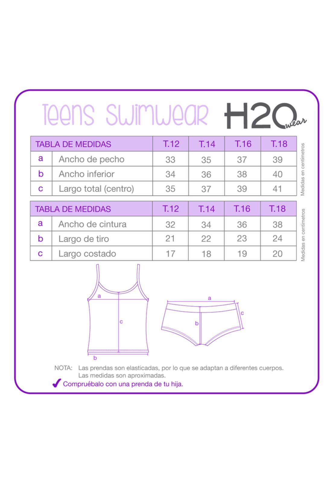 Traje de Baño Niña Teens Tankini UV30 + Estamp.H2O Wear-2