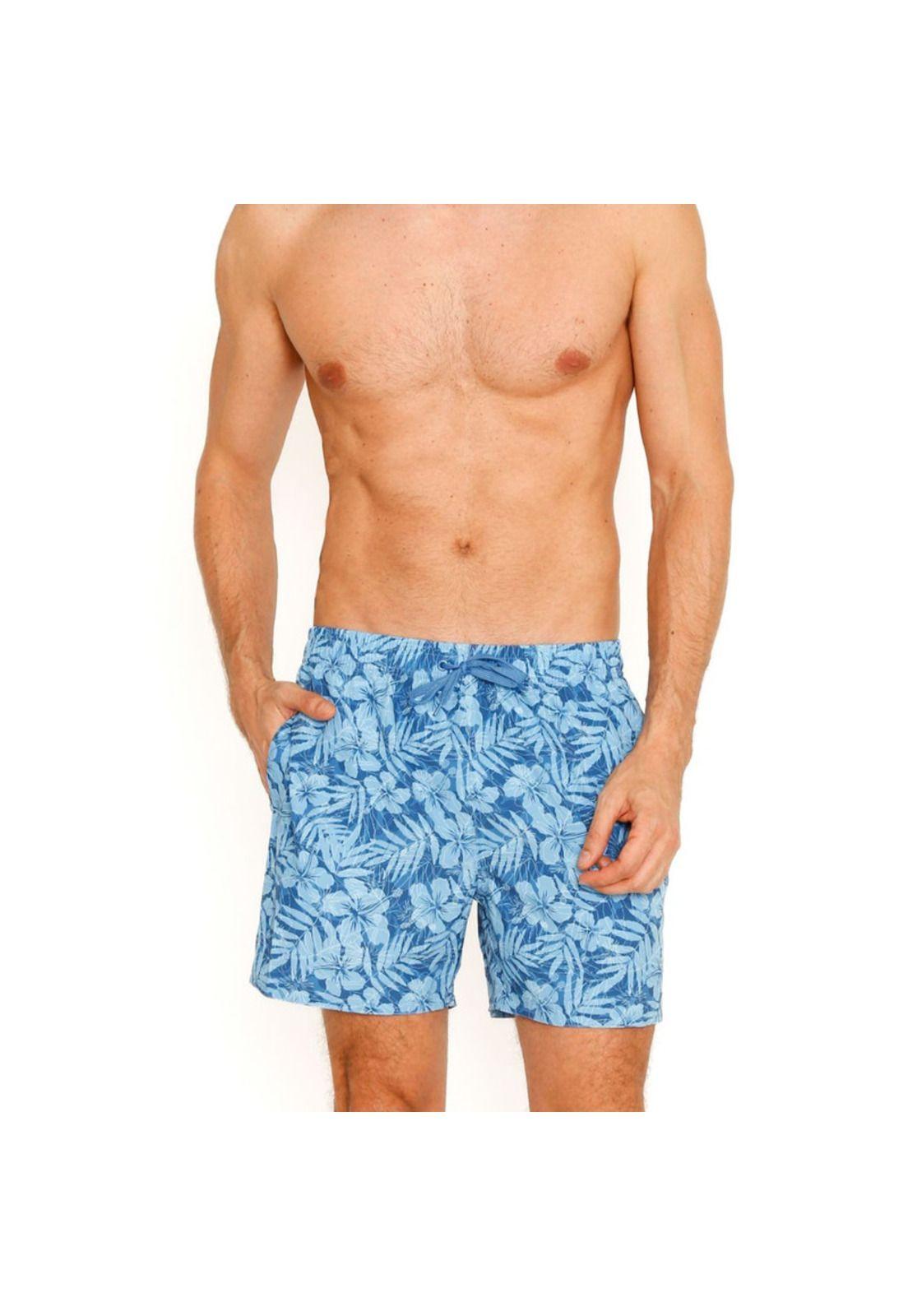 Traje de Baño Short c/Elasticidad Hombre Azul-0