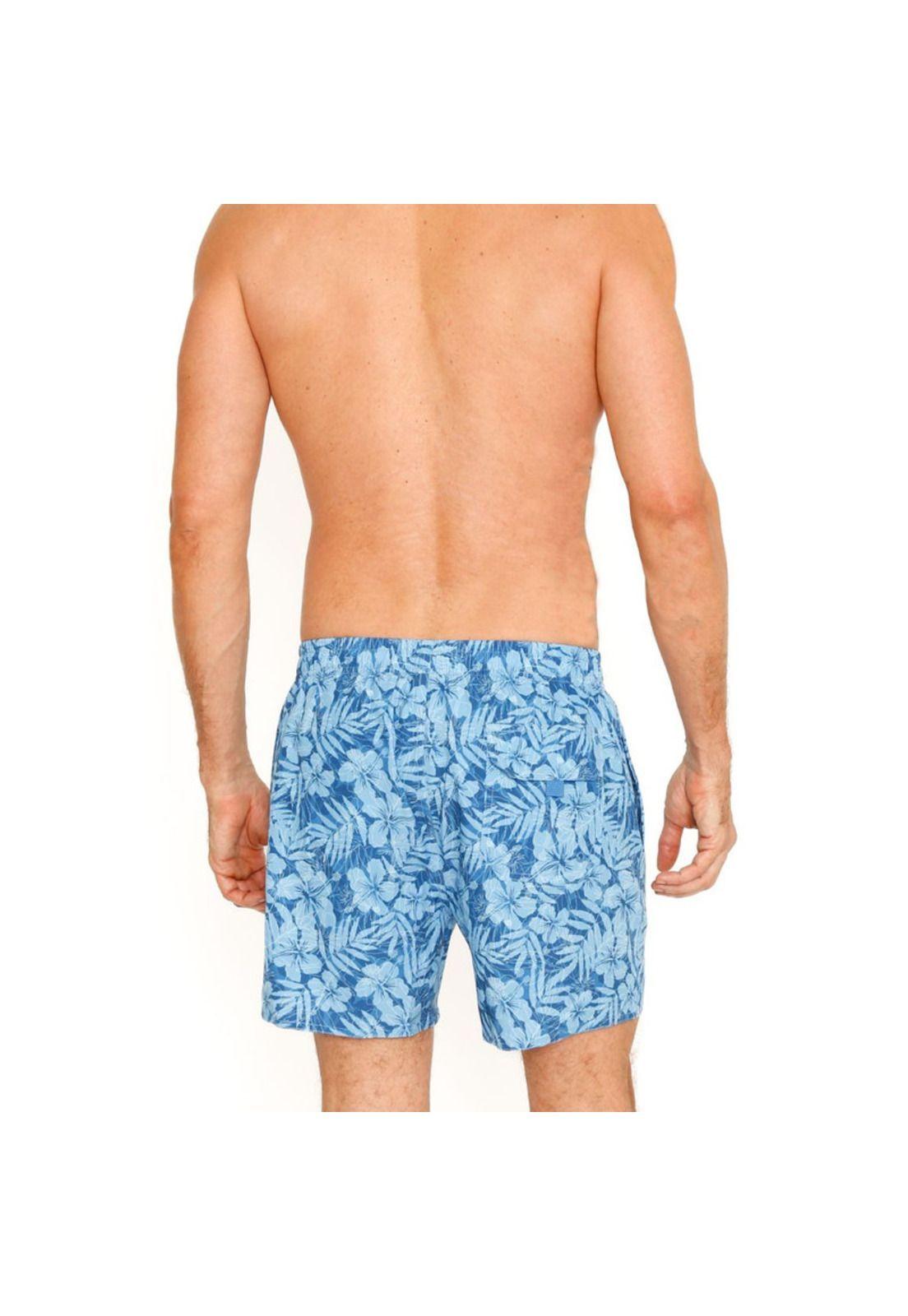 Traje de Baño Short c/Elasticidad Hombre Azul-2