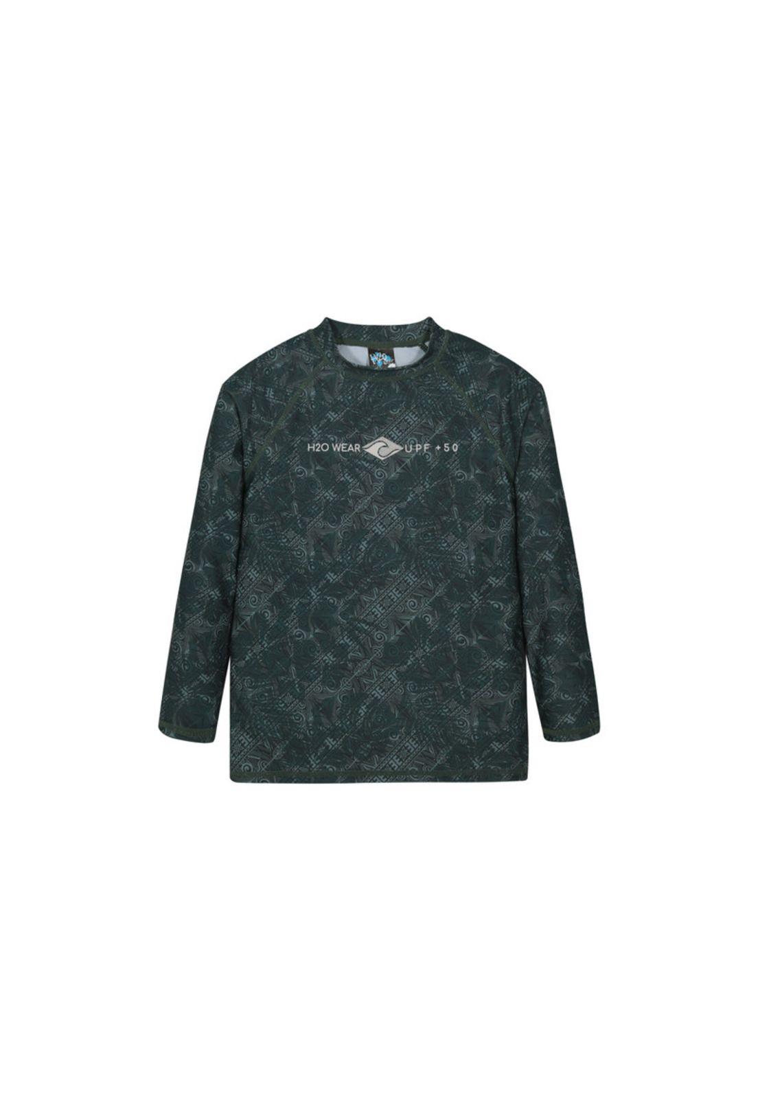Traje de Baño Niño Polera UV50  M/Larga  H2O Wear Verde-0