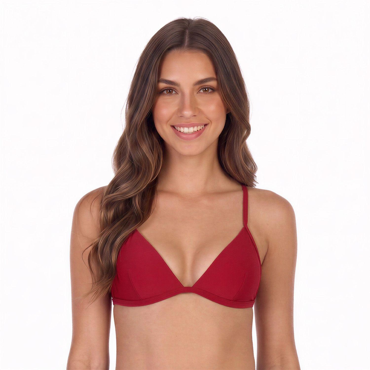 Traje de Baño Top Triángulo H2O Wear Burdeos-0