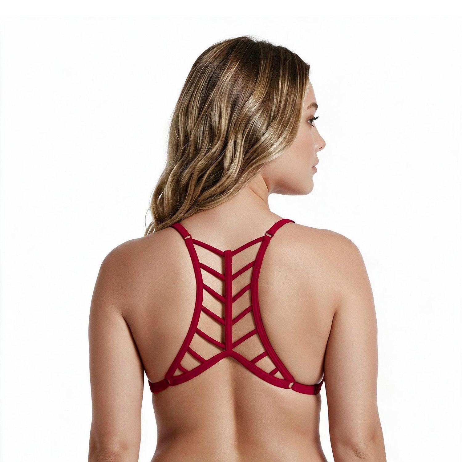 Traje de Baño Top Triángulo H2O Wear Burdeos-3