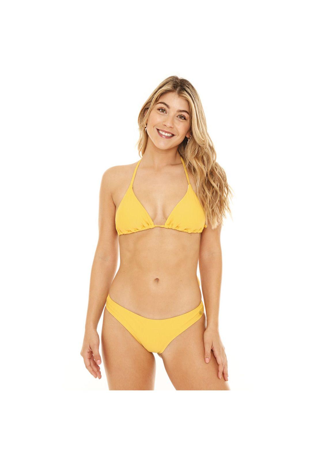 Traje de Baño Top Triangulo Cortina Mujer Amarillo H2O Wear-4