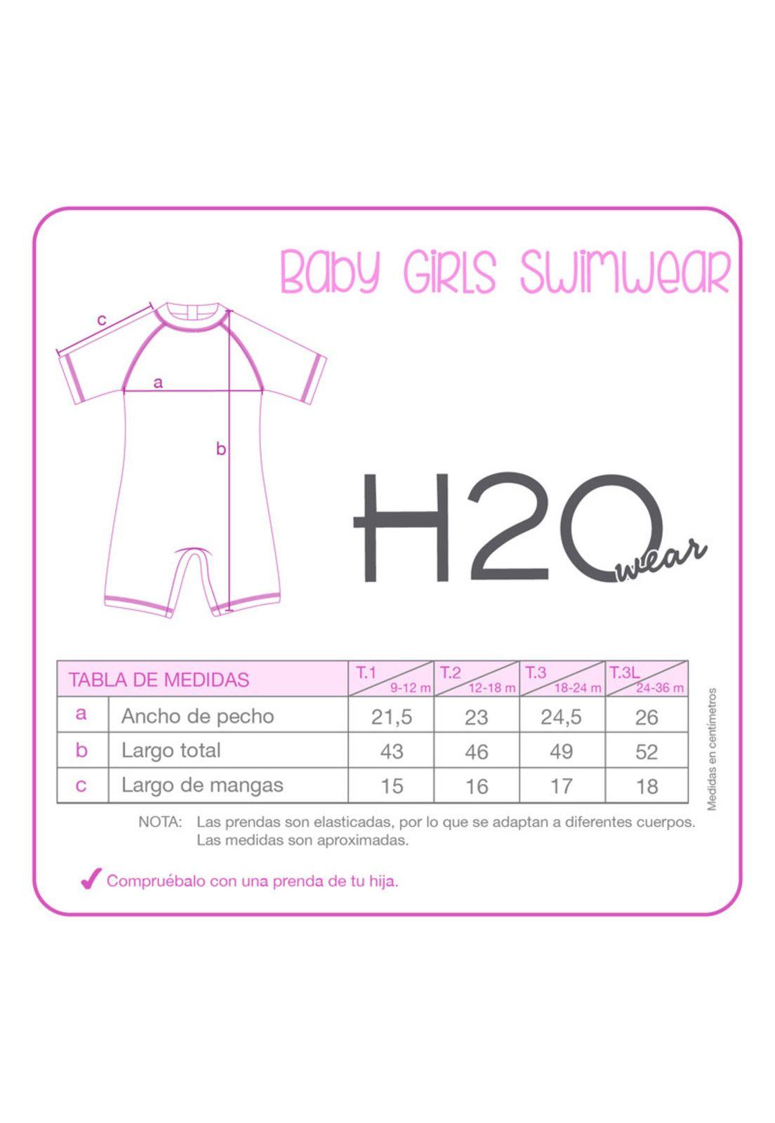 Traje de Baño Bebe Niña Body UV 50 H2O Wear Coral-2