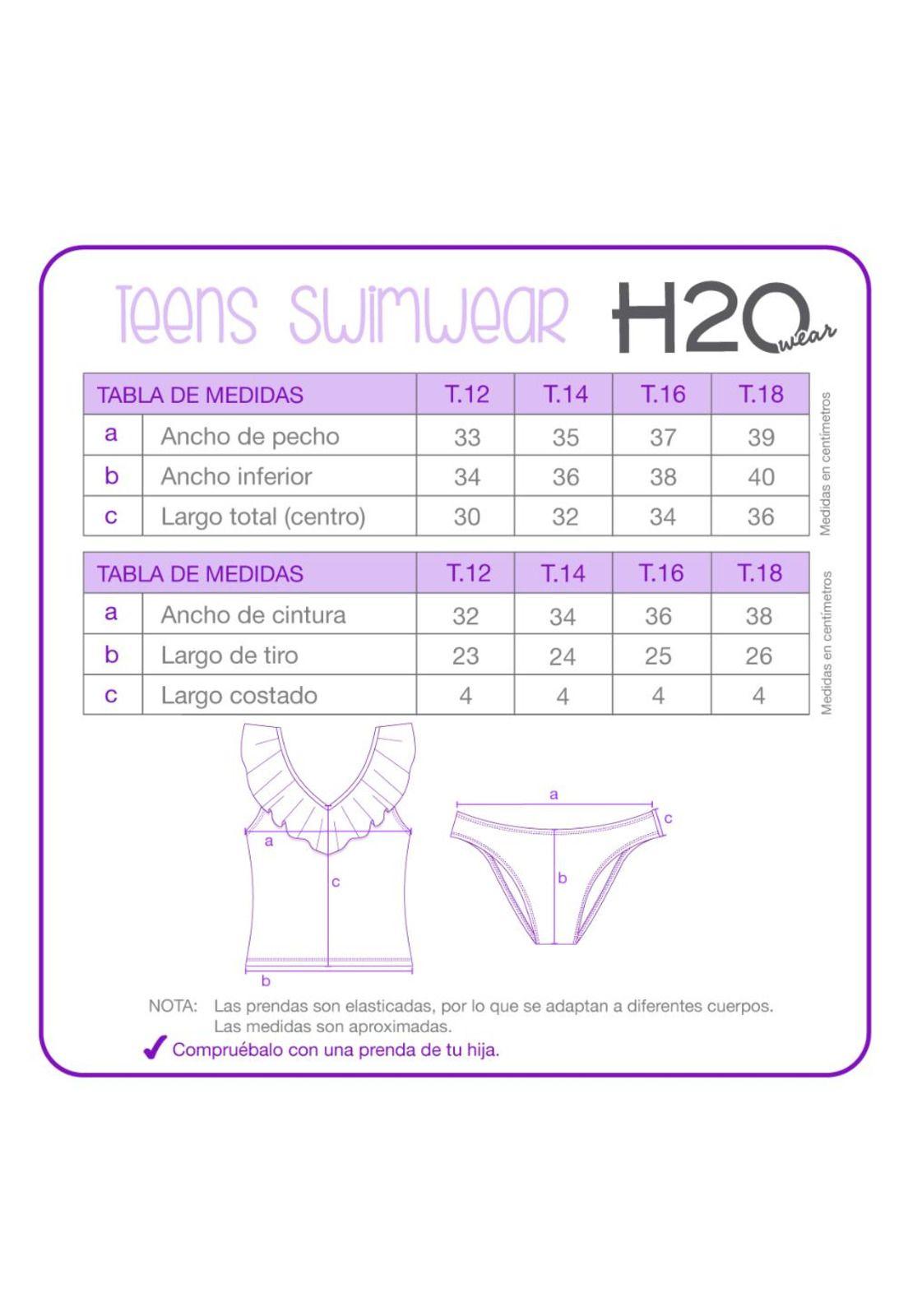 Traje de Baño Niña Teens Tankini UV30+ en V H2O Wear-2