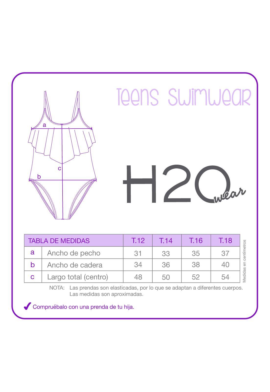 Traje de Baño Niña  Teens UV50  H2O Wear Fucsia-3