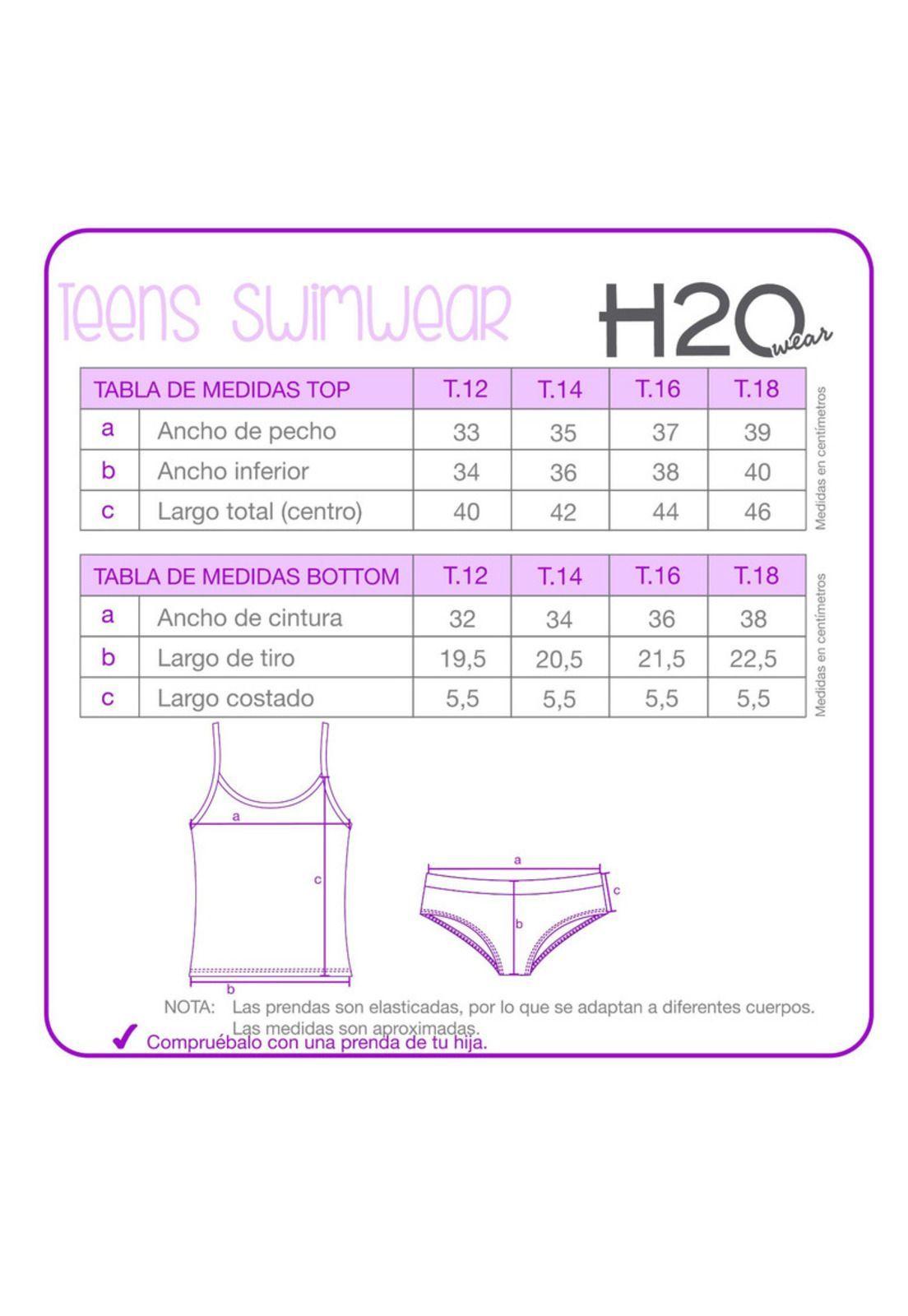 Teens Niña Tankini UV+30 Camiseta Rib Textura Amarillo-3