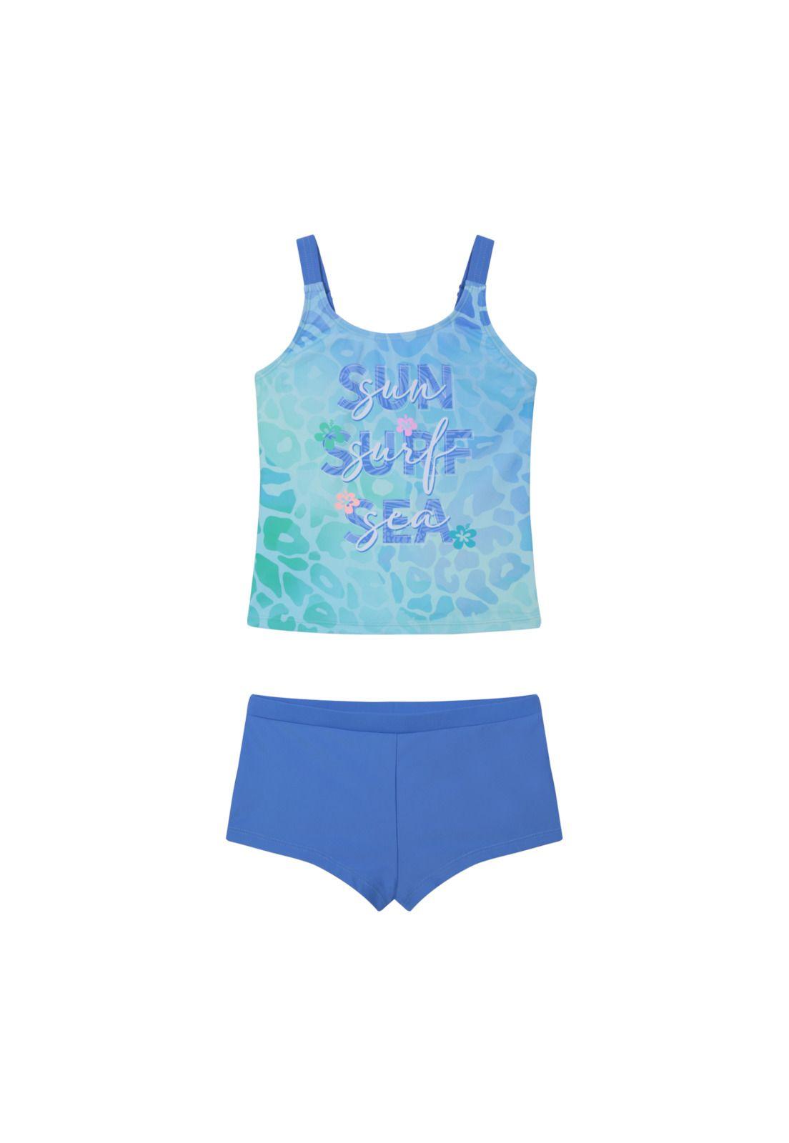 Traje de Baño Niña Teens Tankini UV50 H2O Wear Azul-1