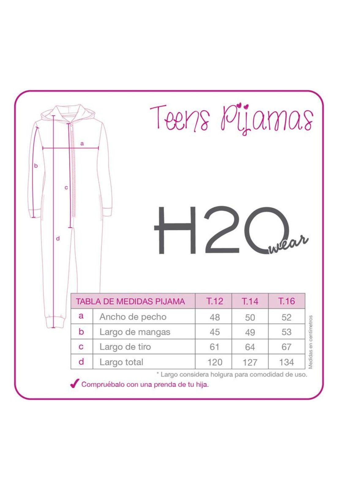 Pijama Teens Niña Polar Entero H2O Wear Gris-2