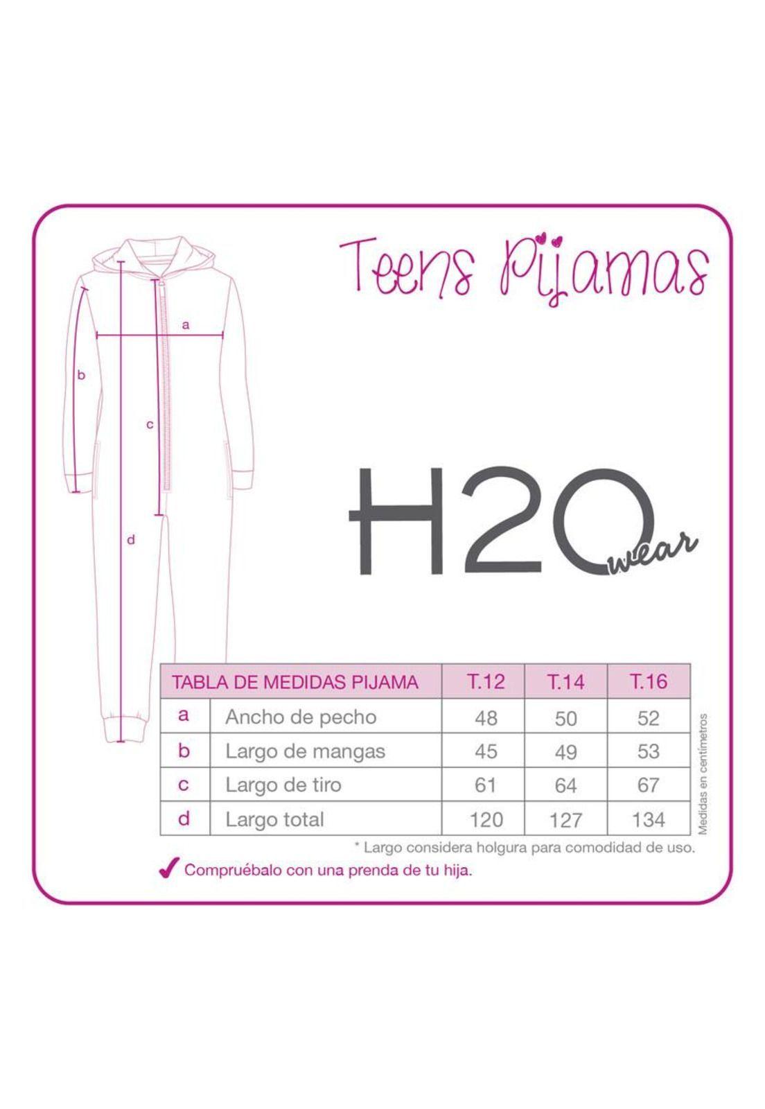Pijama Teens Niña Polar Entero H2O Wear Gris-2