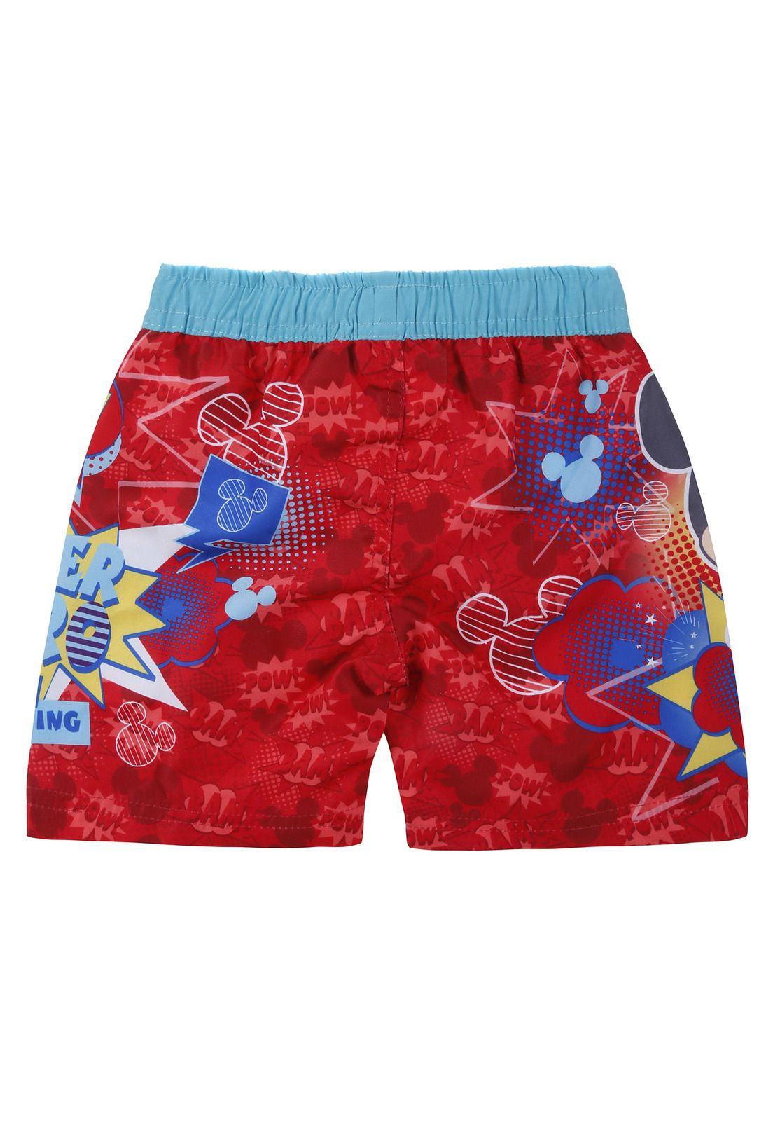 Traje de Baño Bebe Niño Short Disney Mickey Rojo-1