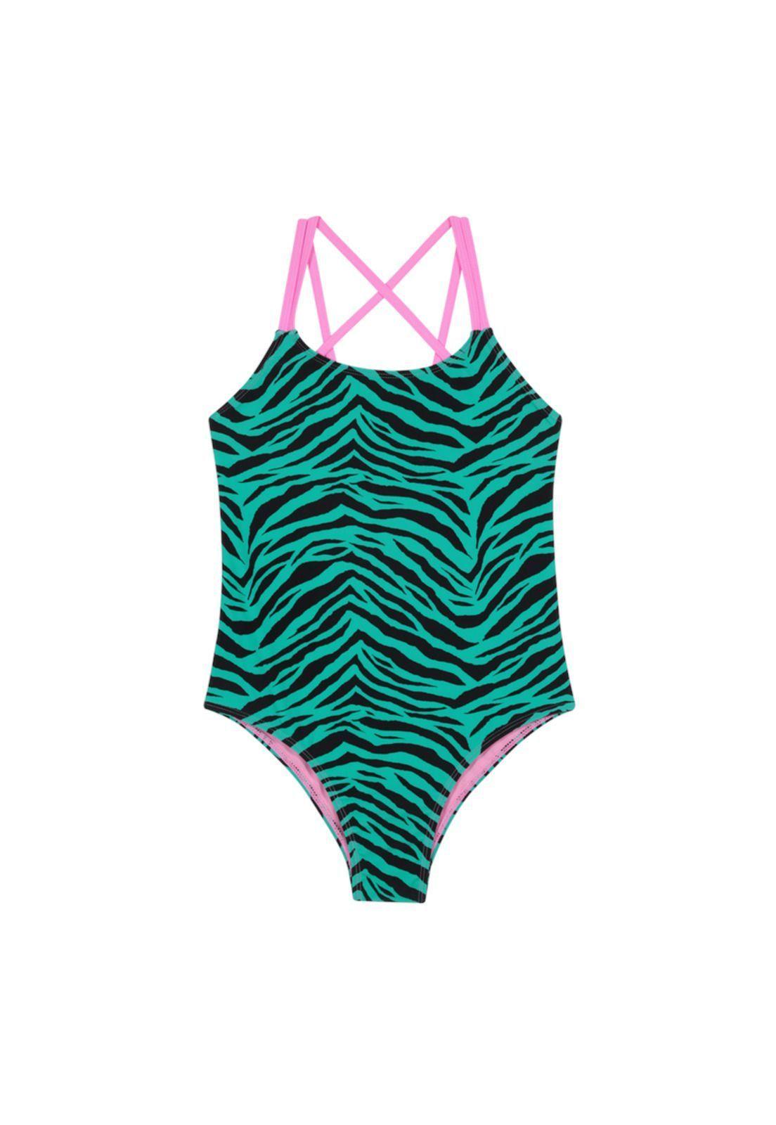 Traje de Baño Entero Estampado para Teens Niña Verde-0