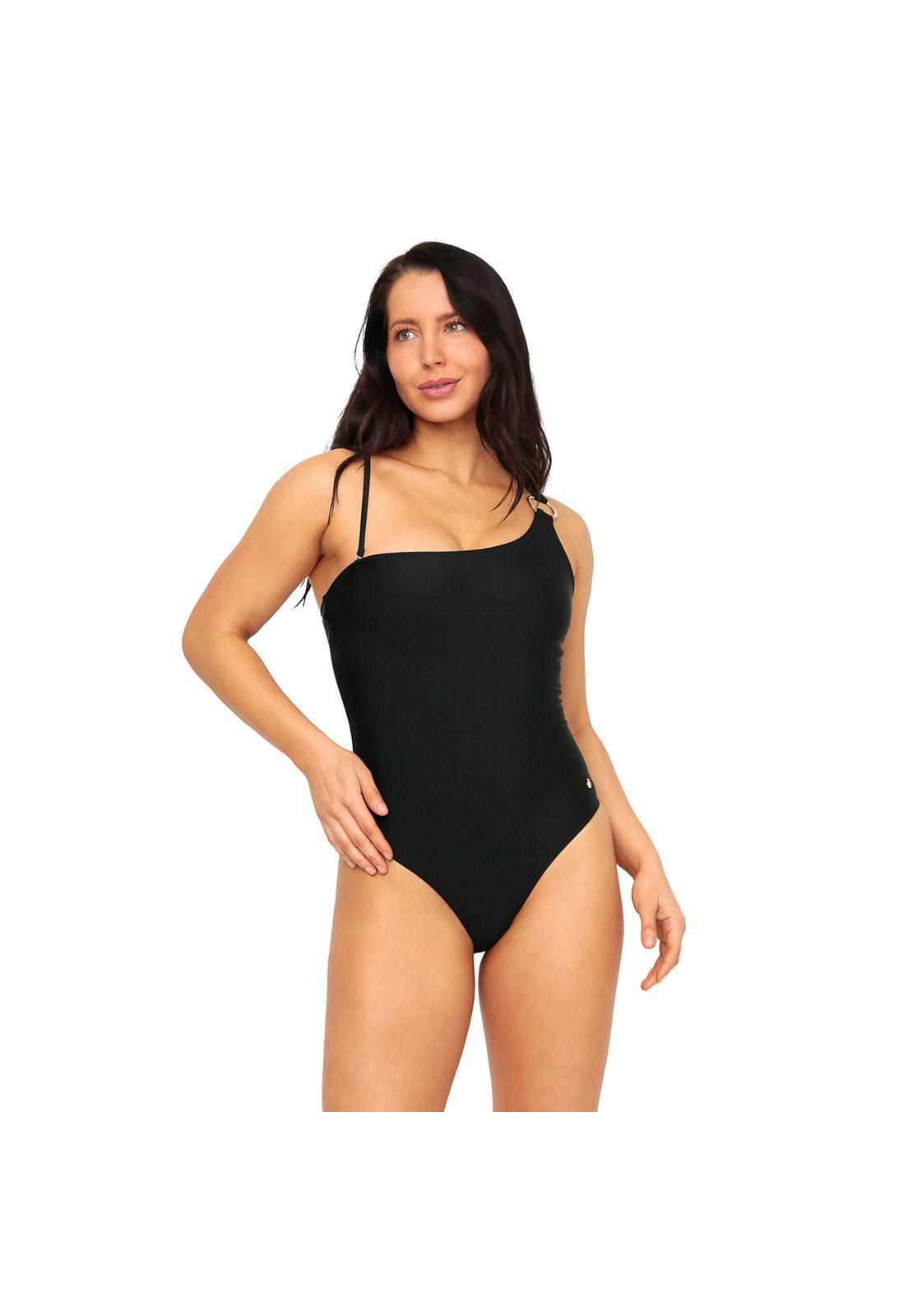 Traje de Baño Mujer 1 Hombro Isidora H2O Wear Negro-0