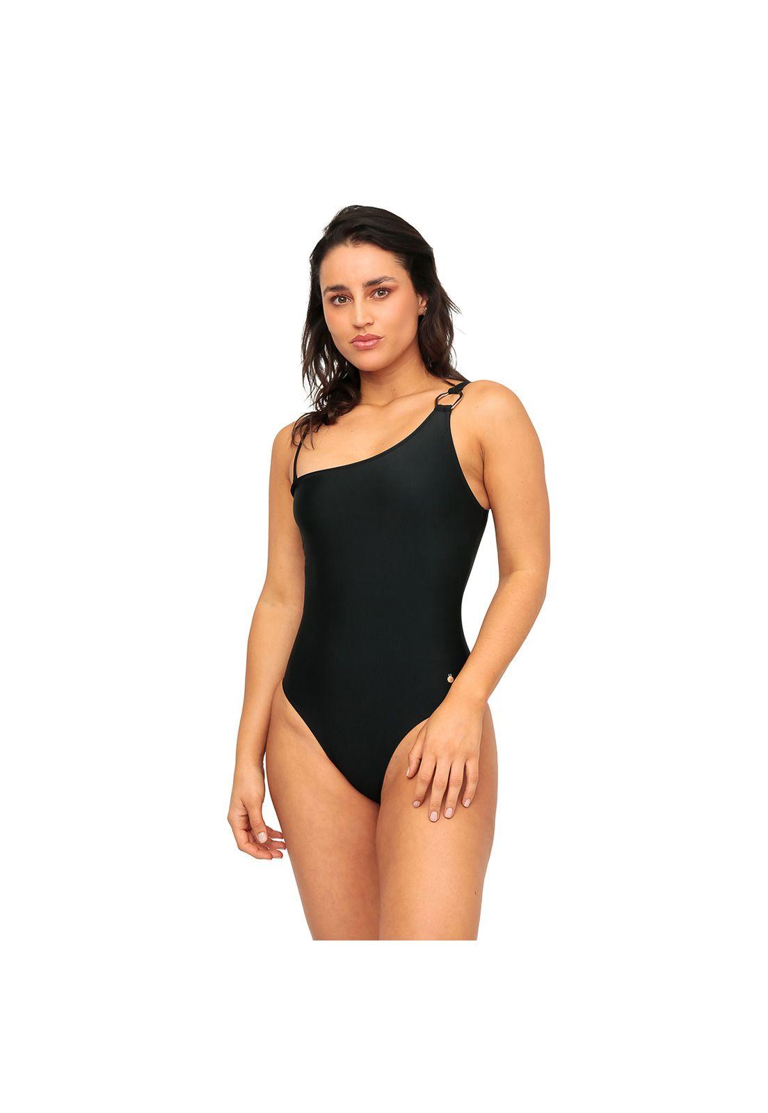 Traje de Baño Mujer 1 Hombro Isidora H2O Wear Negro-5