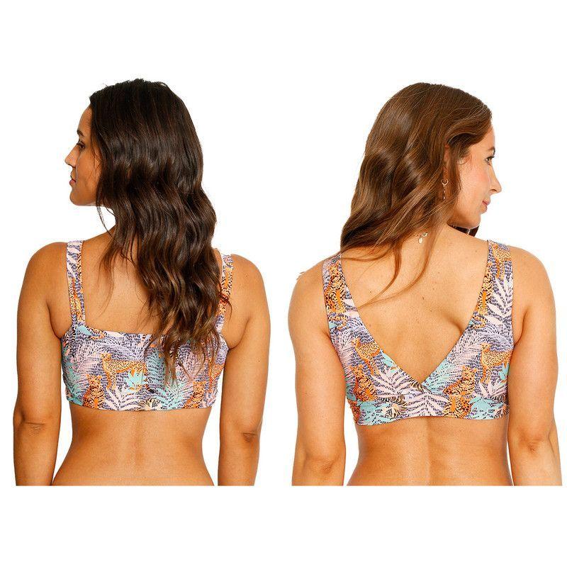 Traje de Baño Bikini Top Two Ways para Mujer Morado-10