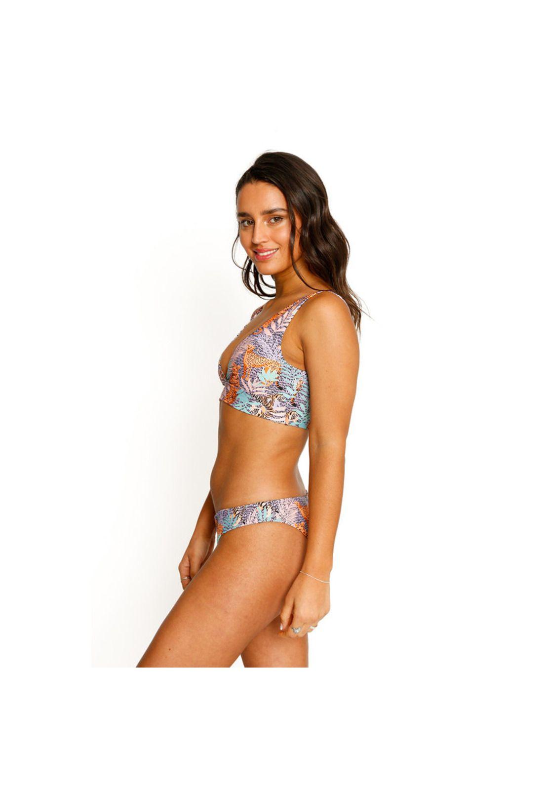 Traje de Baño Bikini Top Two Ways para Mujer Morado-4