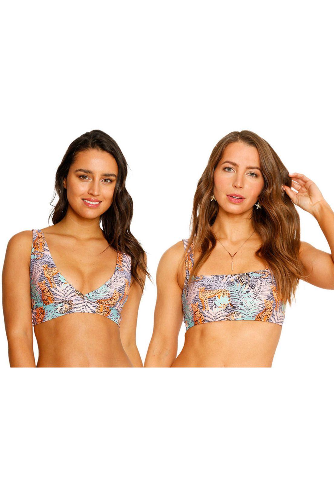 Traje de Baño Bikini Top Two Ways para Mujer Morado-9