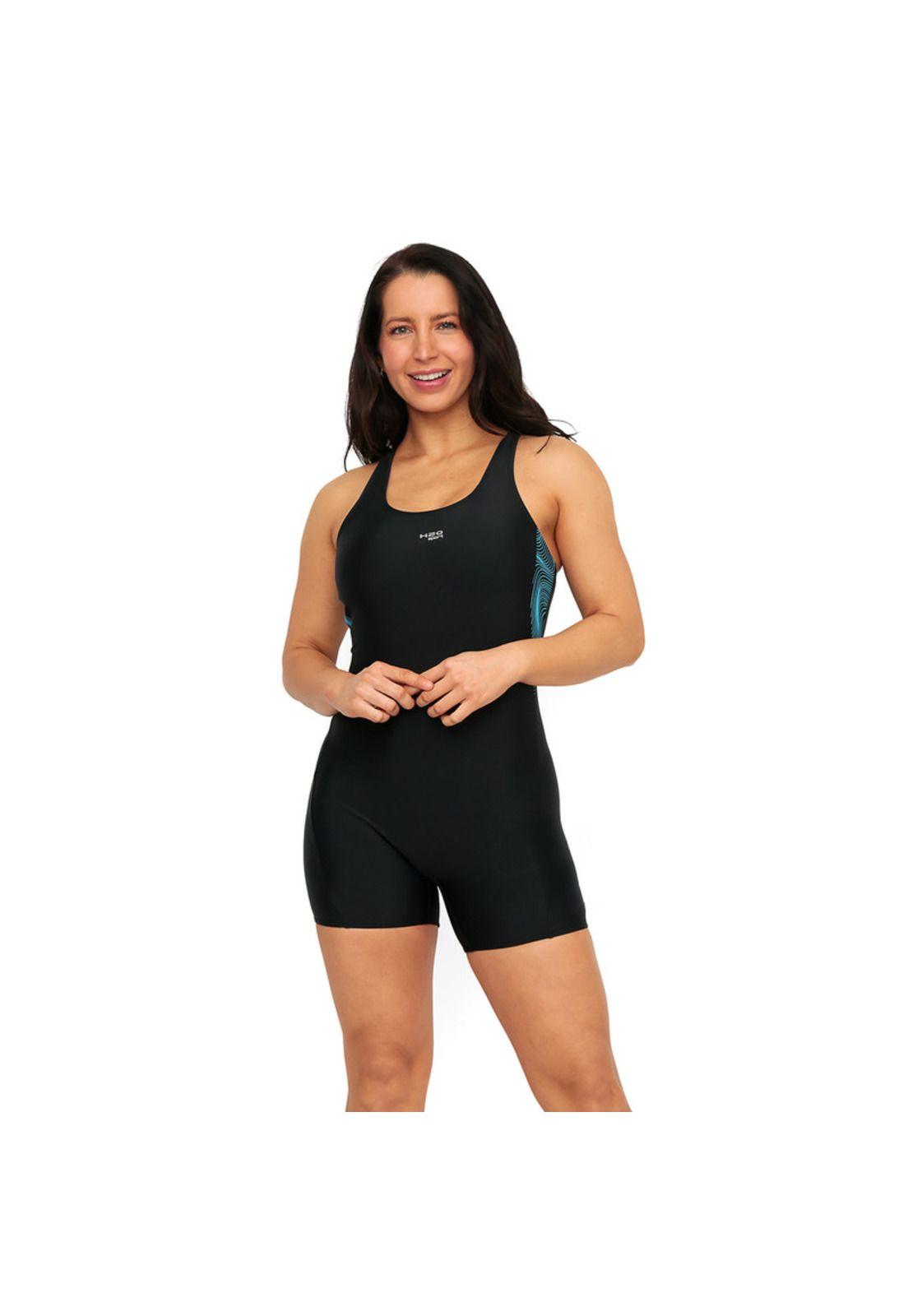 Traje de Baño Mujer Deportivo Largo H2O Wear Negro-4