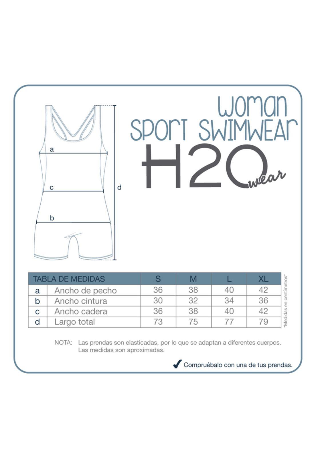 Traje de Baño Mujer Deportivo Largo H2O Wear Negro-7