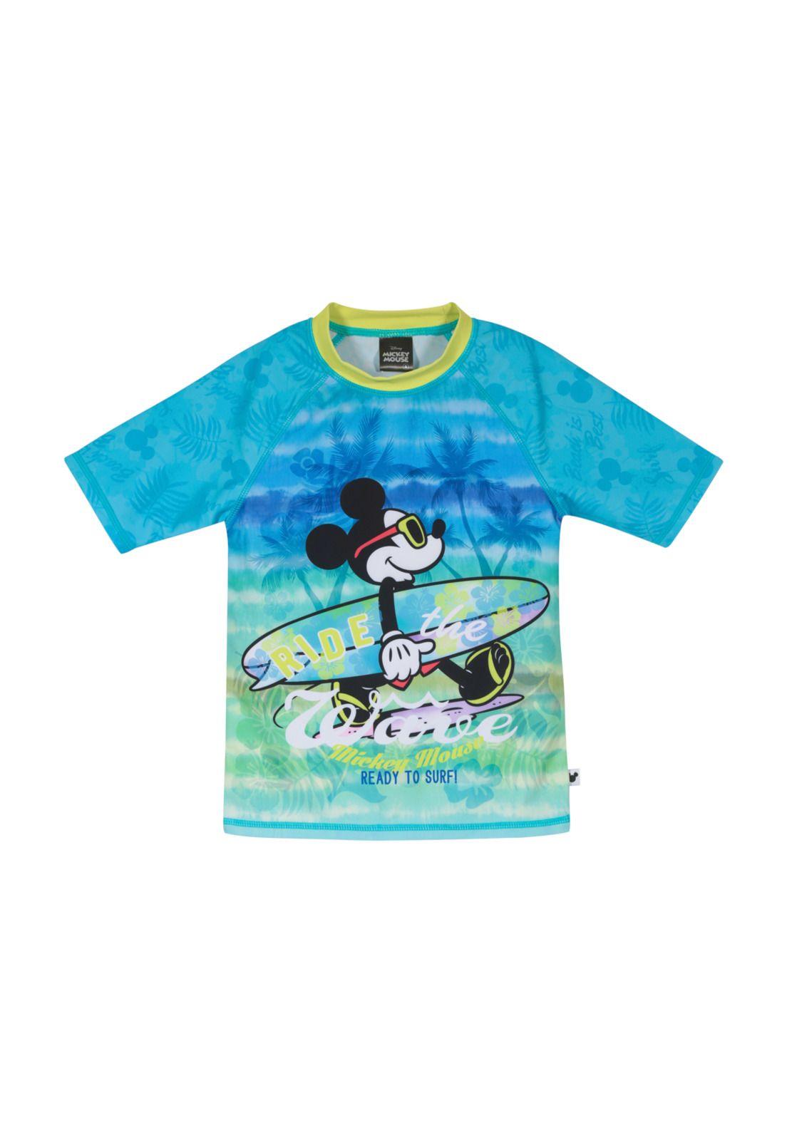 Polera Niño Manga Corta UV 50+ Disney  Mickey Turquesa-0