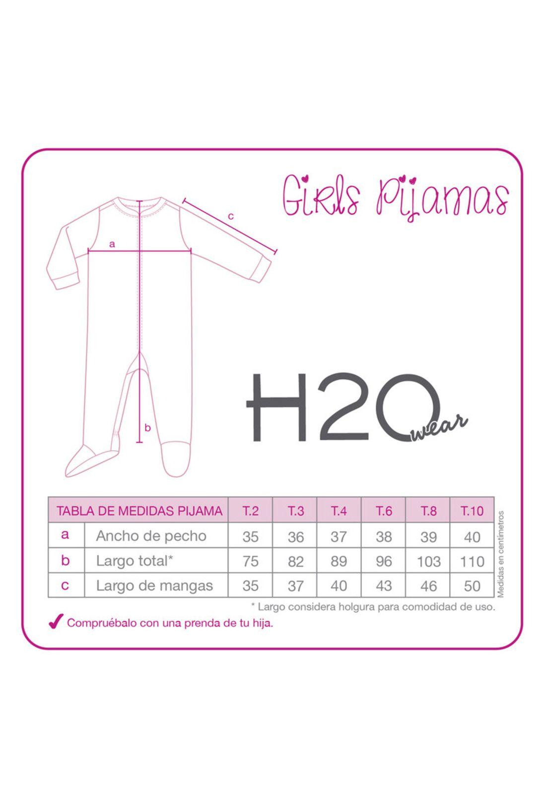 Pijama Niña Polar Estampado H2O Wear Rosa-2