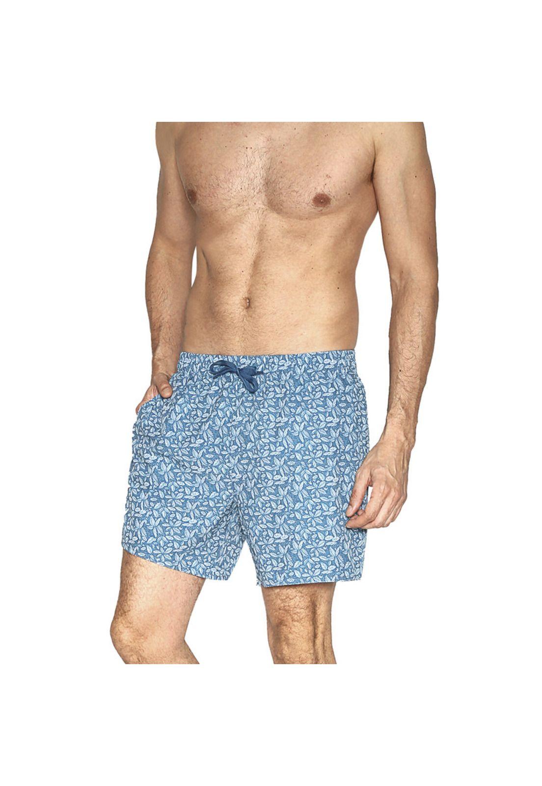 Traje de Baño Short Hombre Tela c Elasticidad H2O Wear Turquesa-1