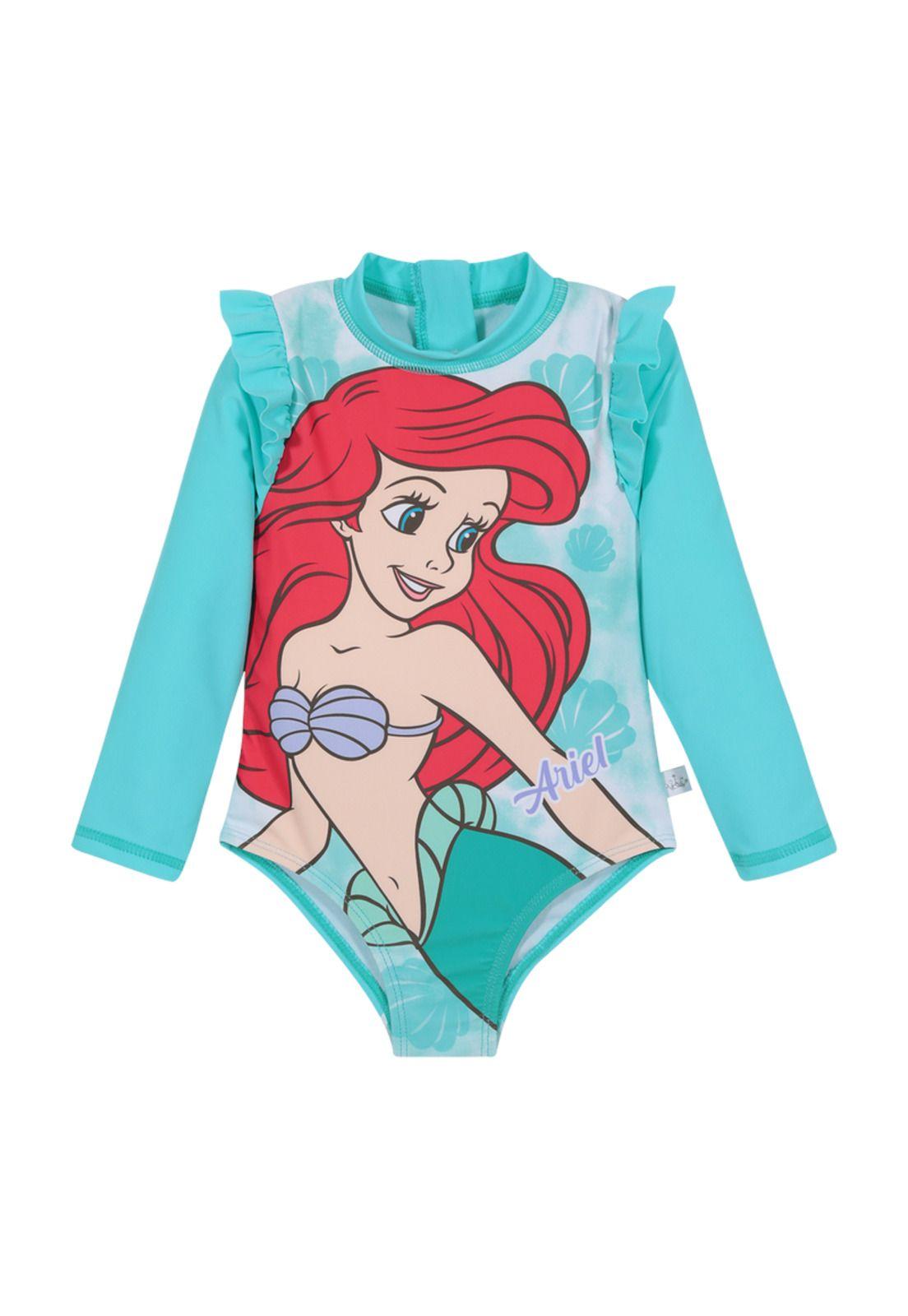 Traje de Baño Entero M/Larga UV50+ para Bebe Niña Verde-0