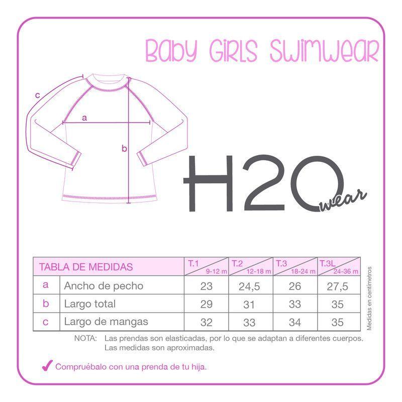 Polera Bebe Niña UV 50 Manga Larga H2O Wear Coral-2