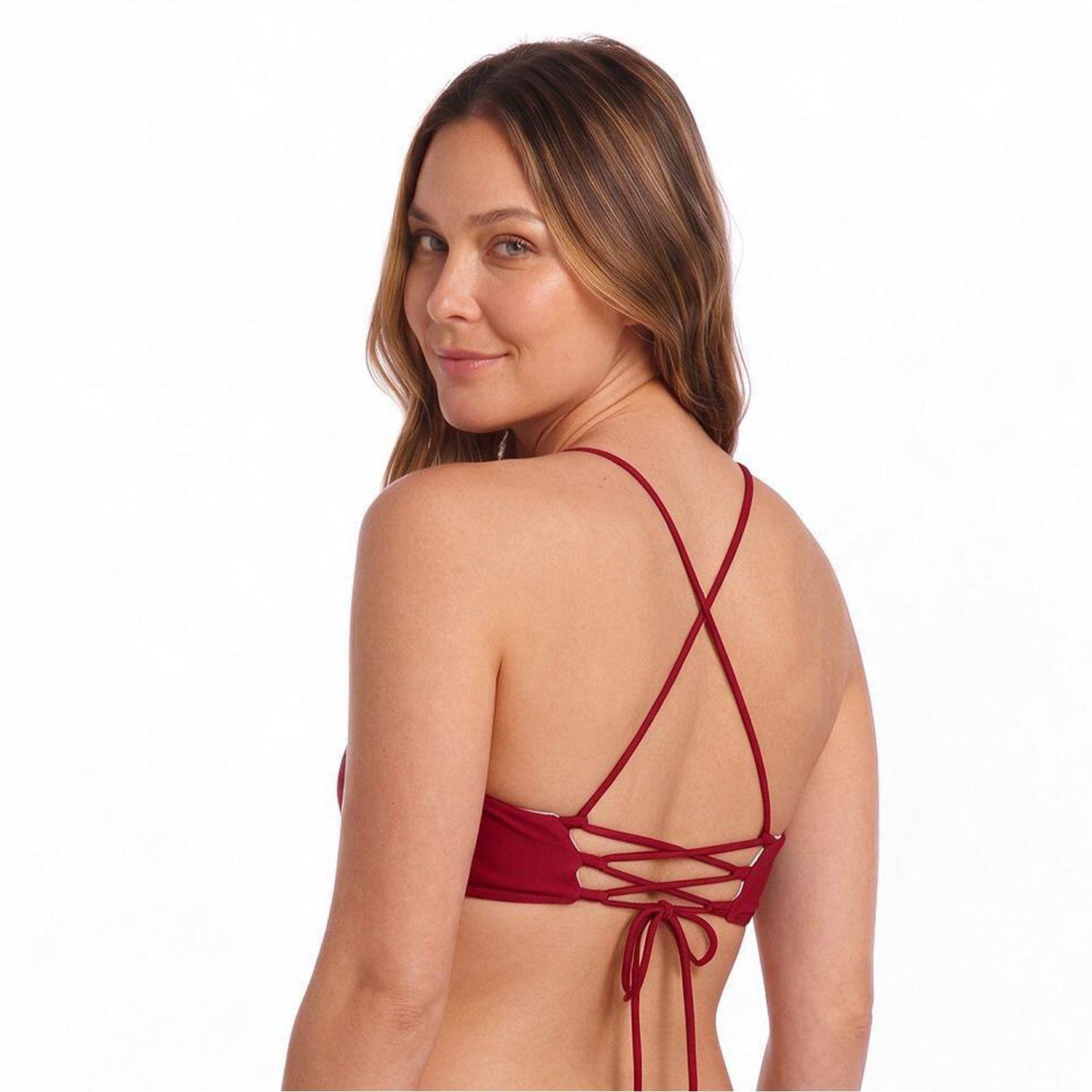 Traje de Baño Top Bralette H2O Wear Burdeos-3