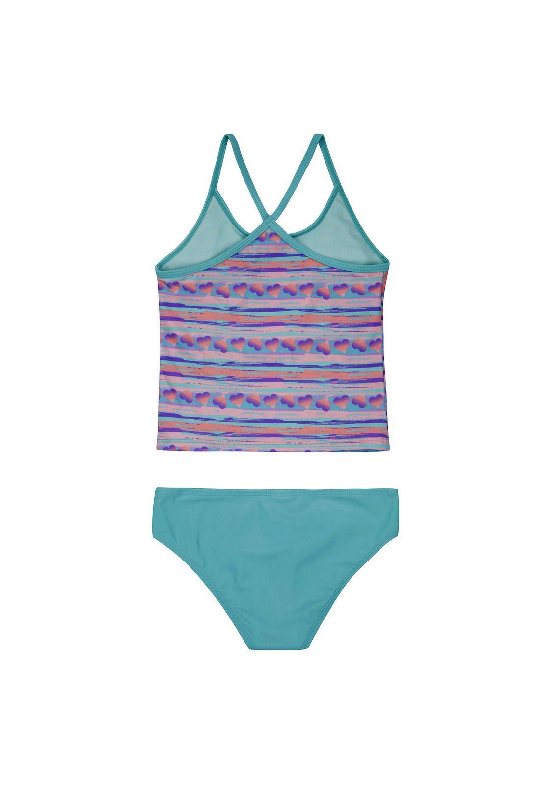 Traje de Baño Niña Tankini UV30 Turquesa H2O Wear-1