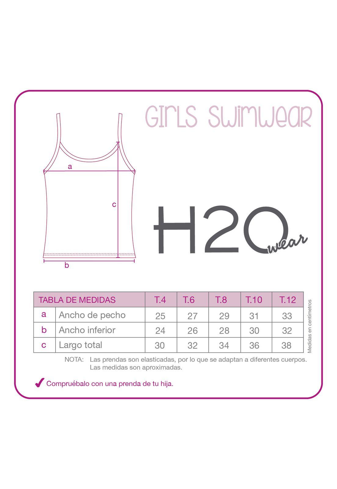 Traje de Baño Niña Tankini UV30 Turquesa H2O Wear-2