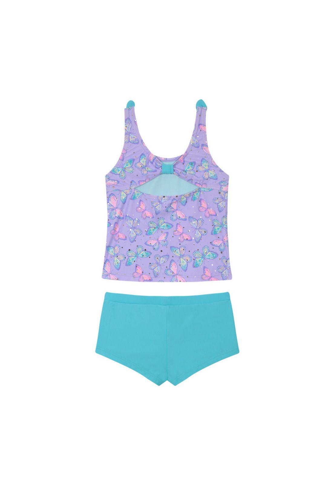 Traje de Baño Niña Tankini UV50 H2o Wear Lila-2