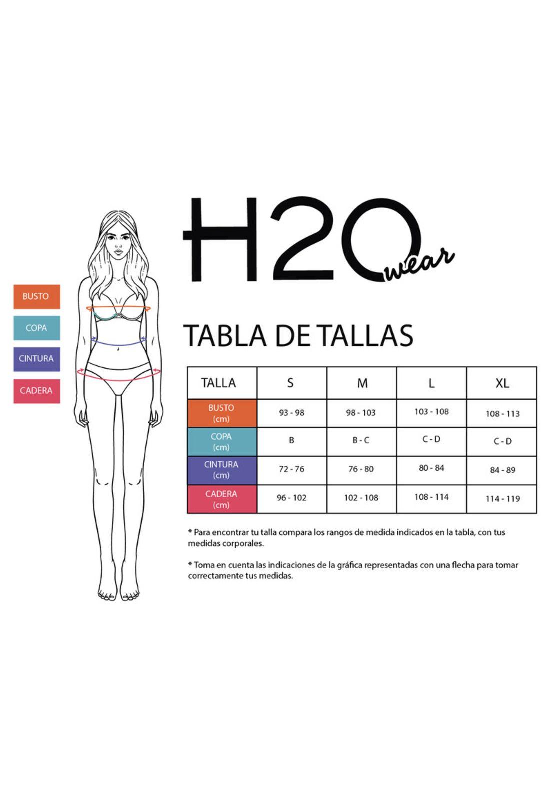 Traje de Baño Tankini Mujer H2O Wear Halter Vuelos Gris Claro-3