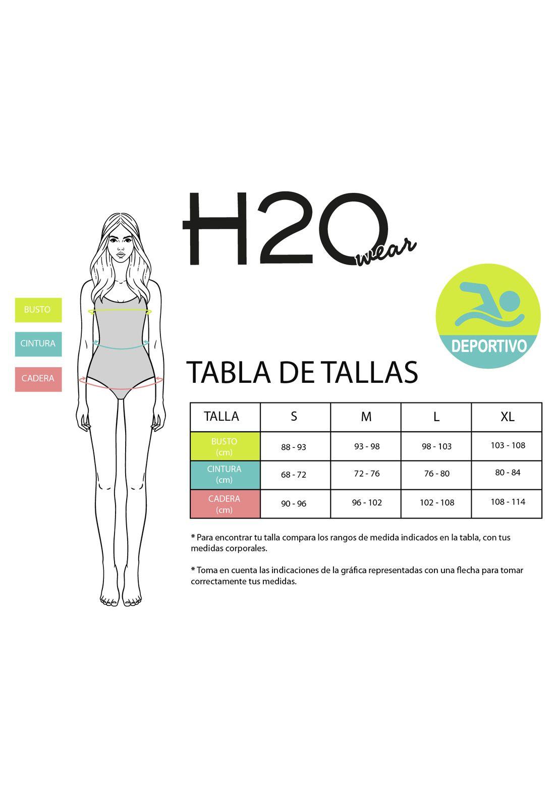 Traje de Baño Deportivo Mujer H2O Wear Negro Azabache-3