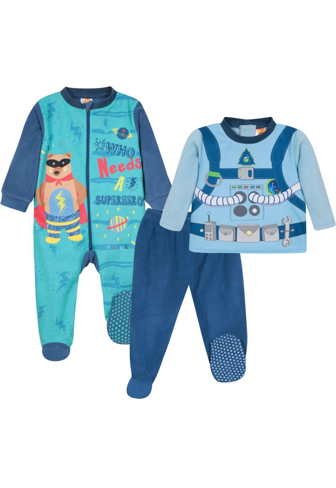 Pack 2 Pijama Bebé Niño Polar Azul H2O Wear-0