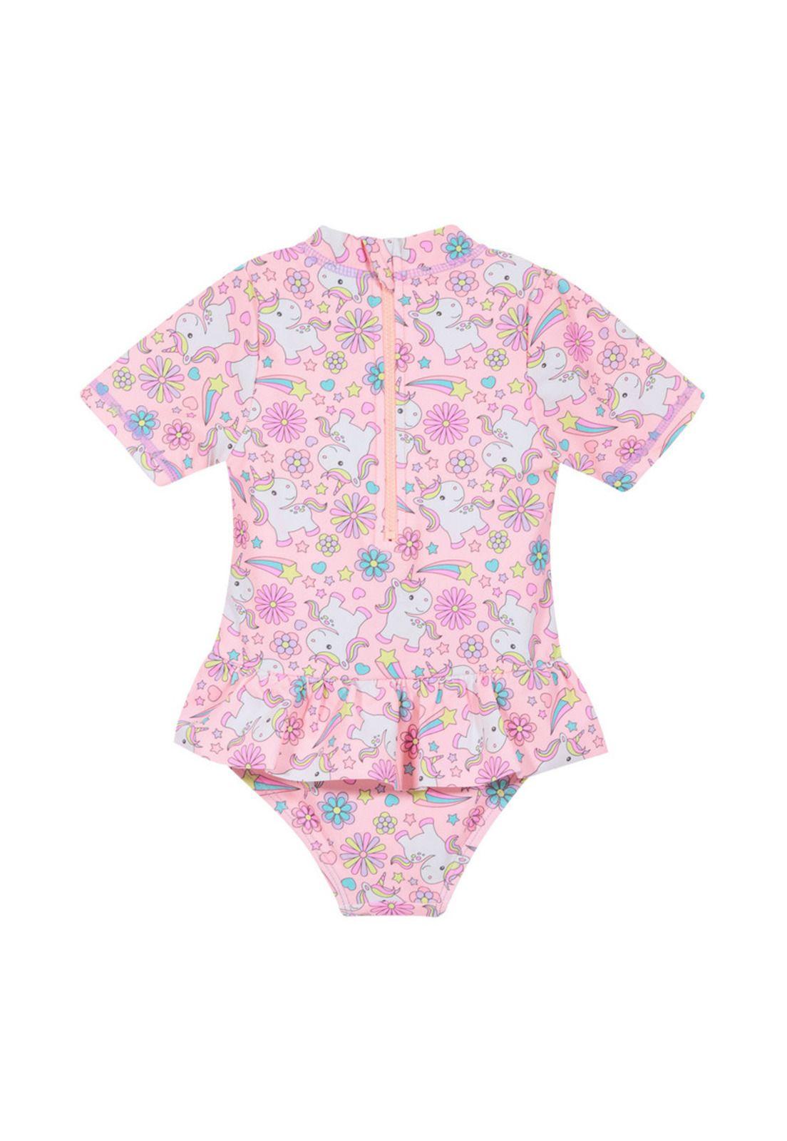 Traje de Baño Bebe Niña Entero UV50+ H2O Wear Coral M/Corta-1