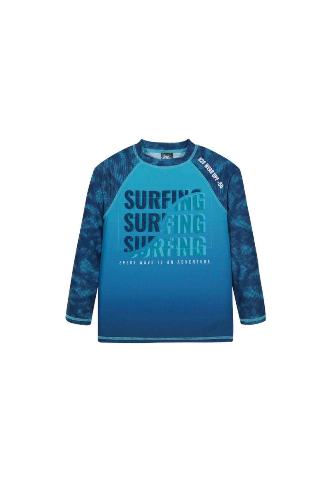 Traje de Baño Niño Polera UV50 M/Larga H2O Wear  Azul-1