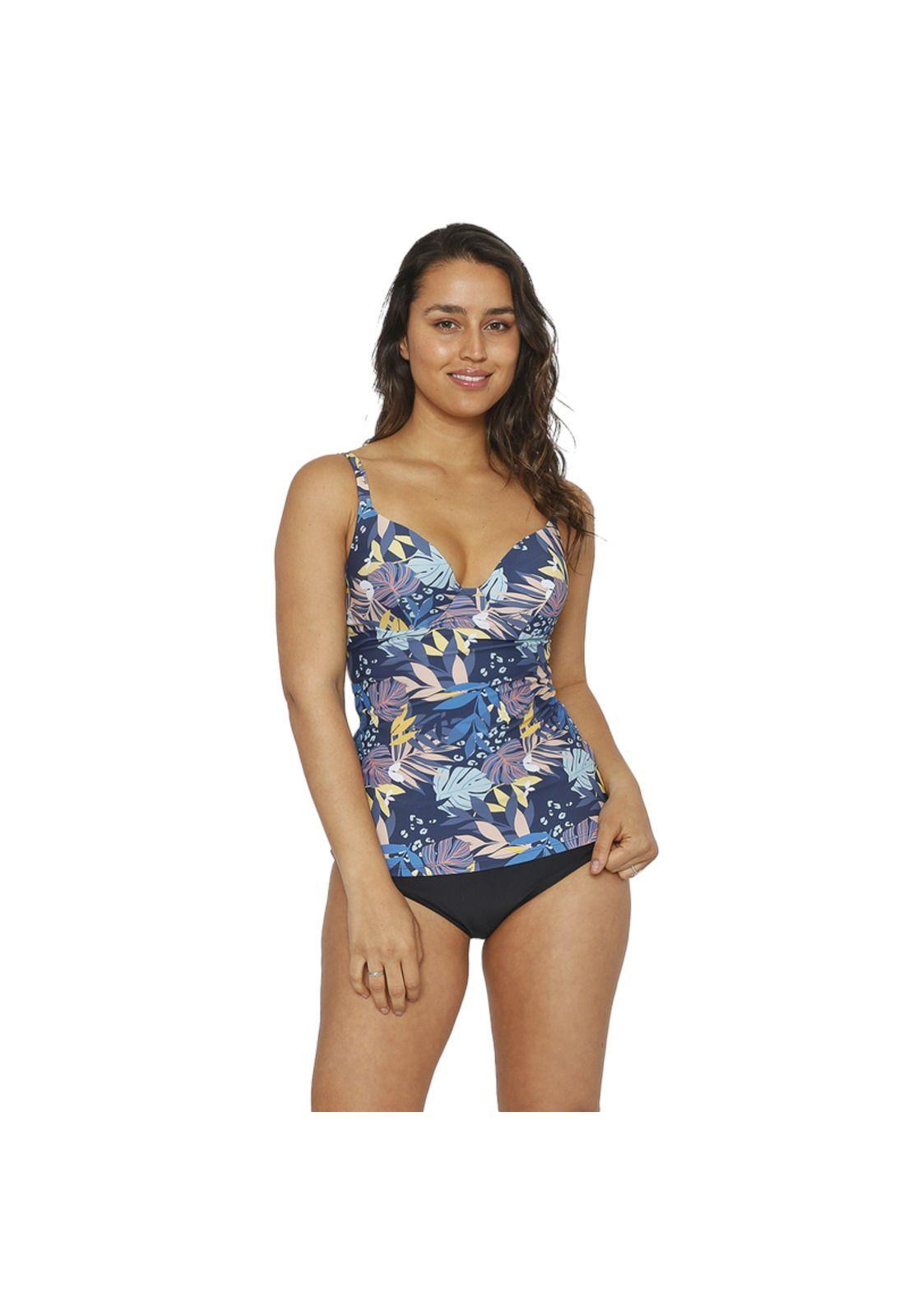 Traje de Baño Tankini Mujer H2O Wear Copa CAlto Azul Zafiro-0