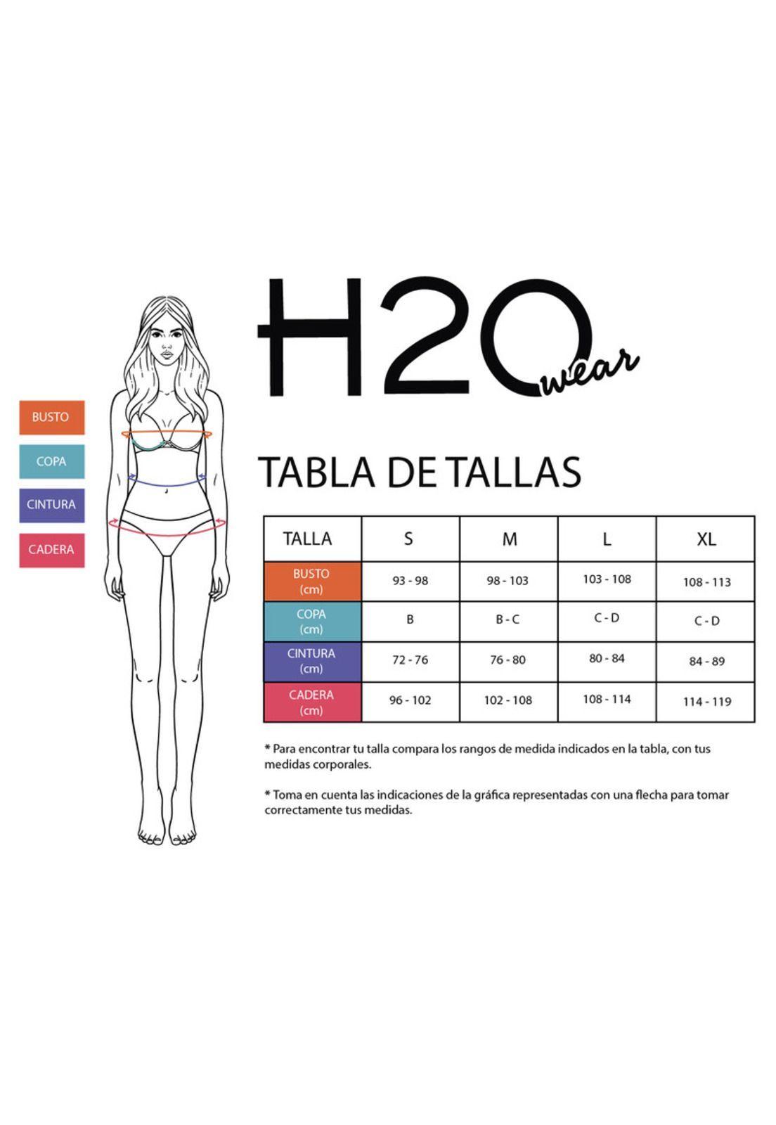 Traje de Baño Tankini Mujer H2O Wear Copa CAlto Azul Zafiro-3