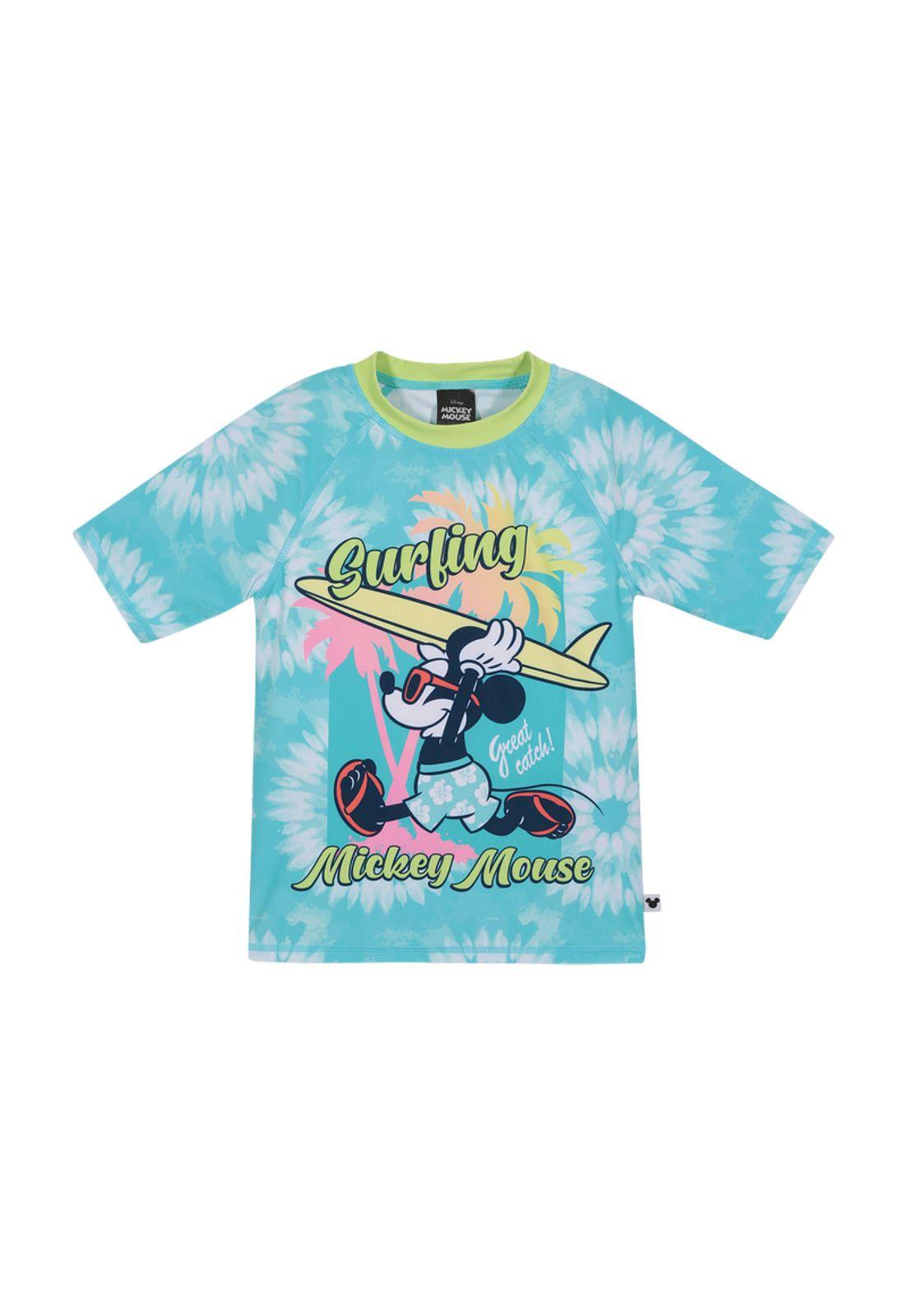 Polera Niño UV50+ Disney Mickey Celeste M/Corta-0