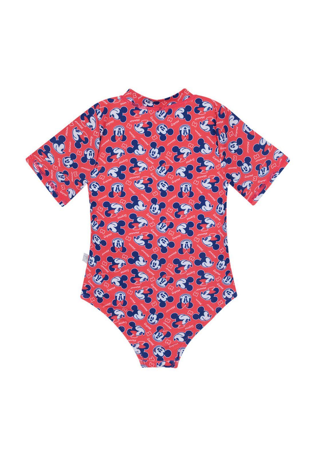 Traje de Baño Bebe Niña Entero UV50+ Disney Minnie Rojo M/Corta-1