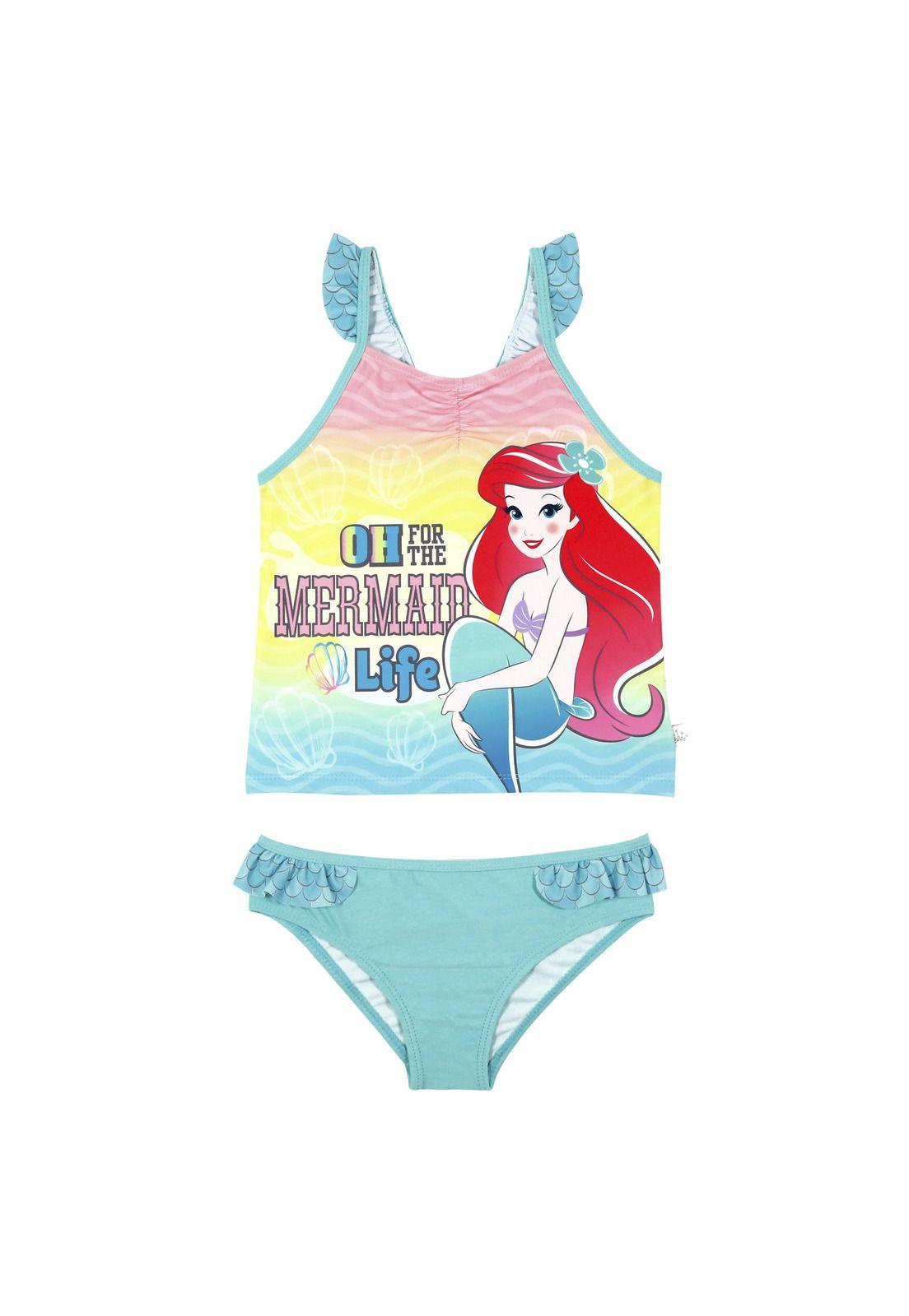 Traje de Baño Niña Tankini Azul Disney Ariel-0
