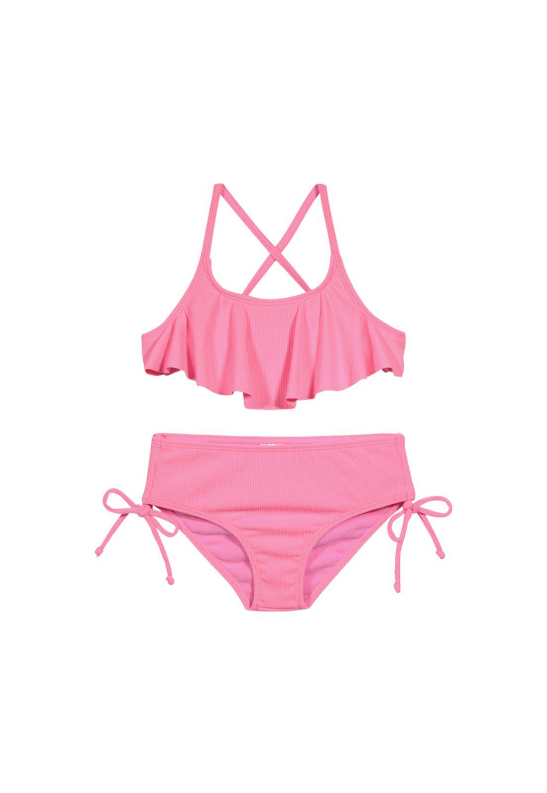 Niña Bikini H2O Wear UV+30 Rib Liso Vuelo Rosa-0