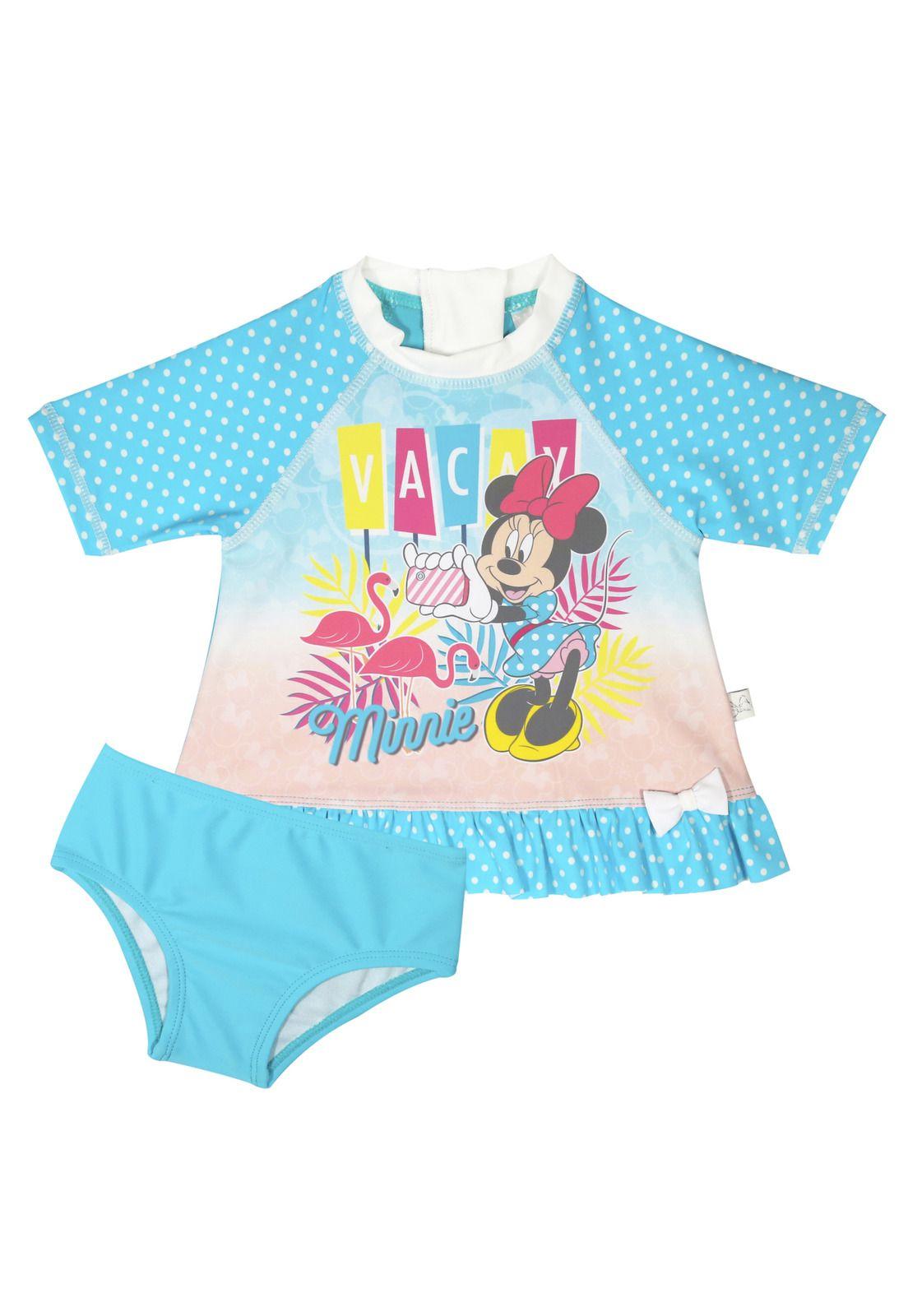 Traje de Baño Bebe Niña Set UV 50 Disney Minnie Verde-0