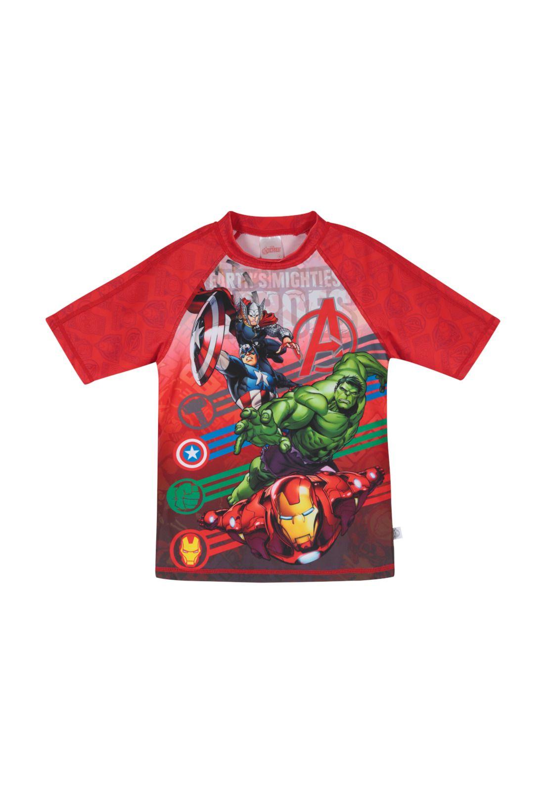 Polera Niño Manga Corta UV 50+ Disney Avengers Rojo-0