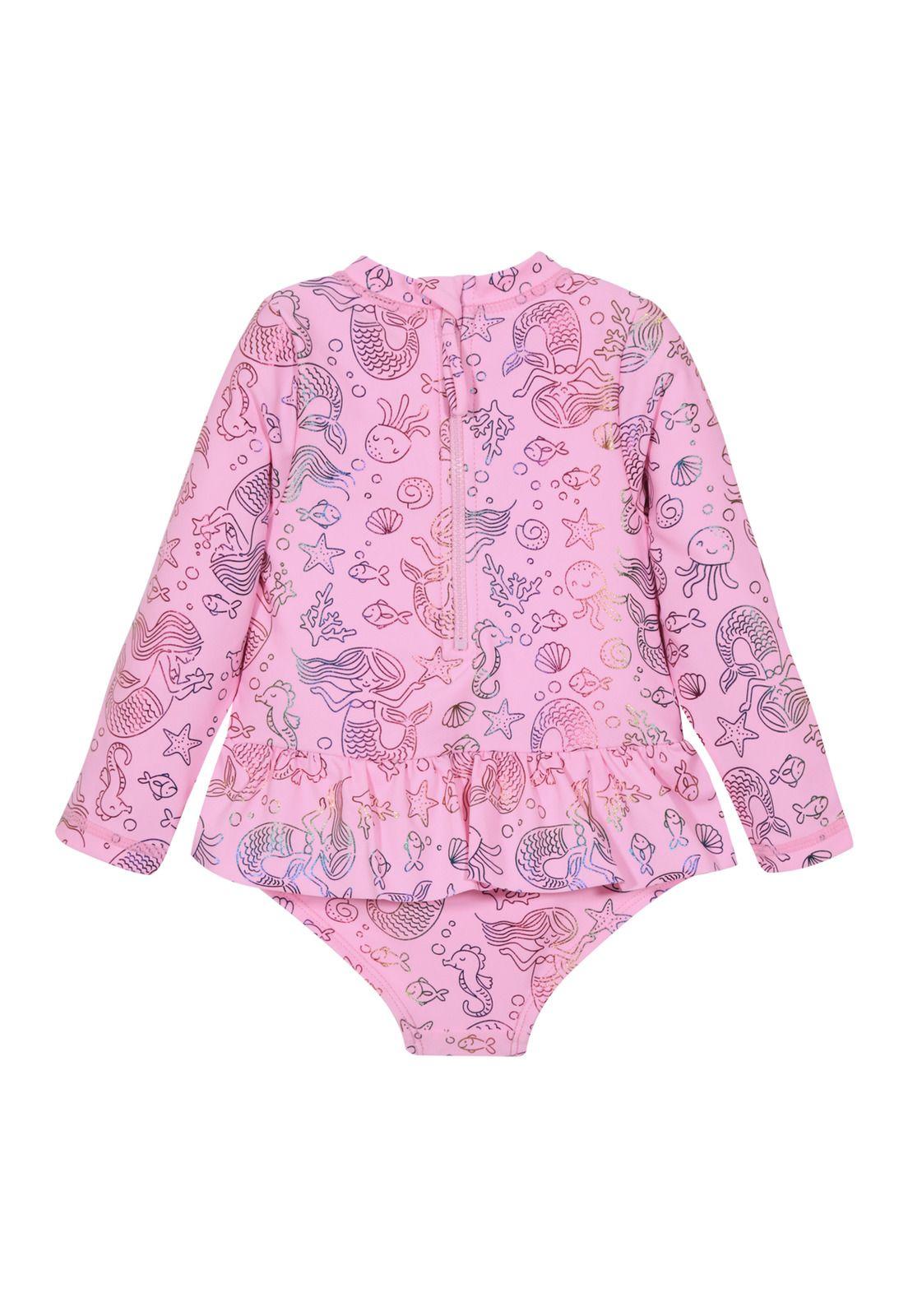Traje de baño Bebe Niña Entero V50 M/Larga Vuelo Cintura H2O Wear-2