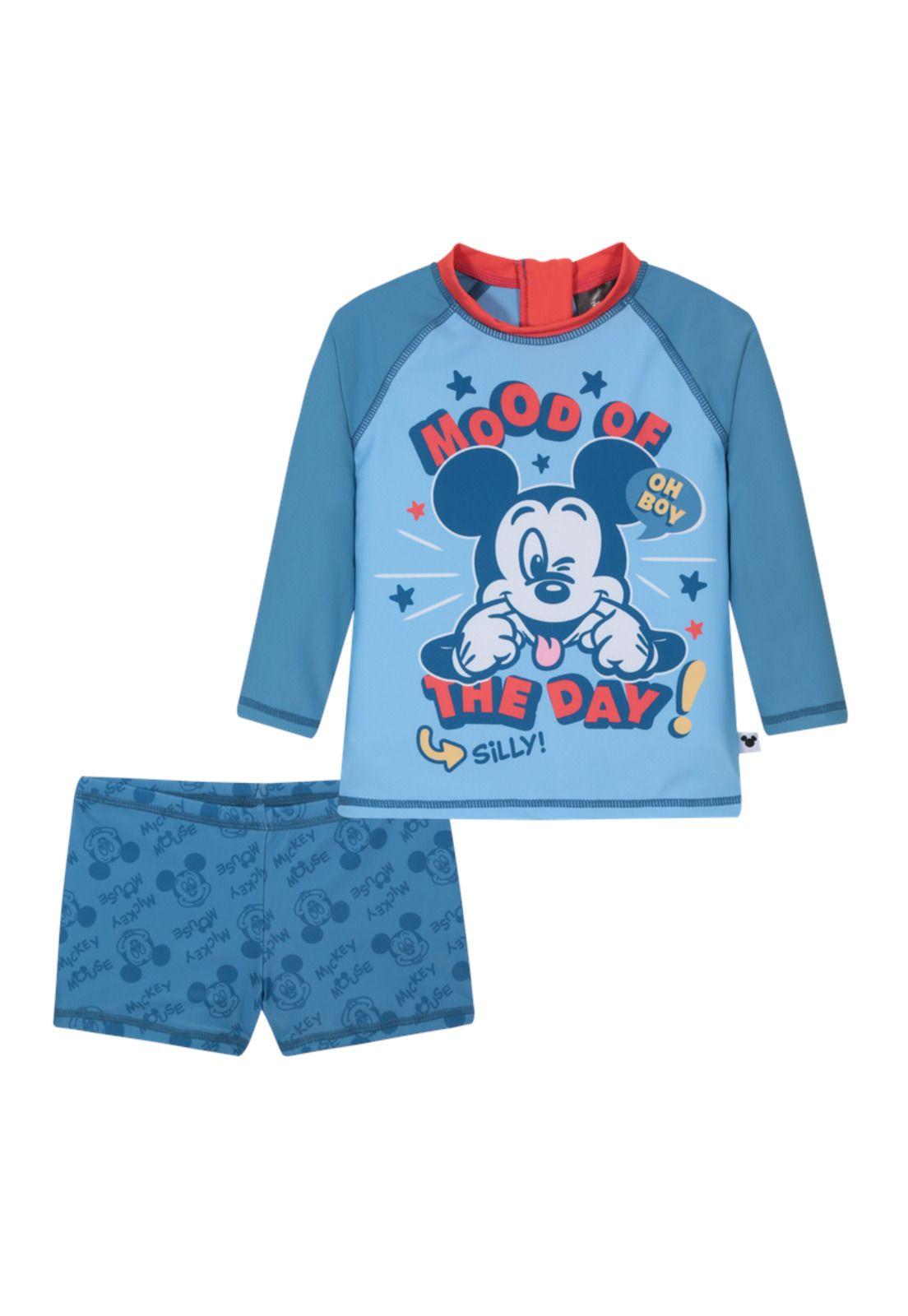 Traje de Baño Bebe Niño Set UV50 M/Larga Mickey Disney-0